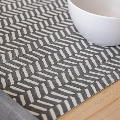 Over&Back 18x90 Hand-Blocked Printed Cotton Table Runner - Image 9