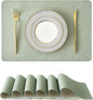 Leetaltree Reversible Faux Leather Placemats Set of 6, 12x17 Inch, Heat by Leetaltree-ArtatEveryTable