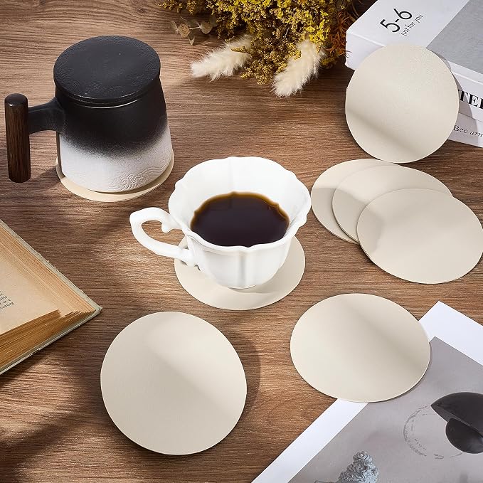 60Pcs Round Leather Coasters for Drinks, Drinking Coaster, 1.5 mm Thickness - Image 4