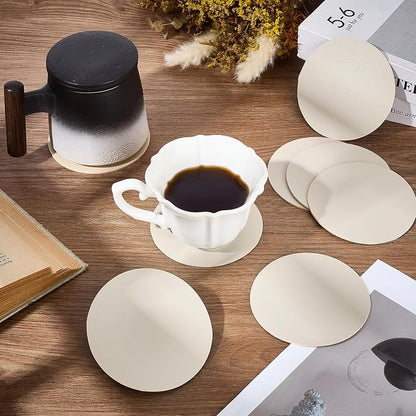 60Pcs Round Leather Coasters for Drinks, Drinking Coaster, 1.5 mm Thickness - Image 4