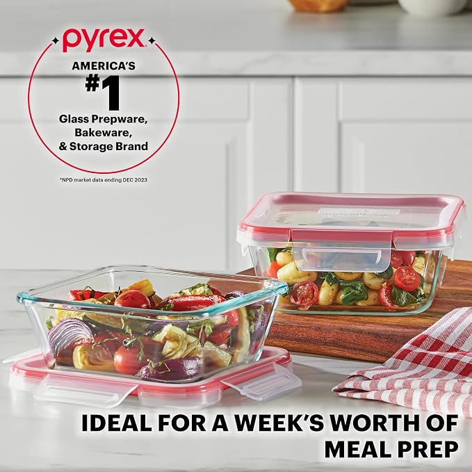 Pyrex Freshlock Glass Food Storage Containers Set | Meal prep containers - Image 5
