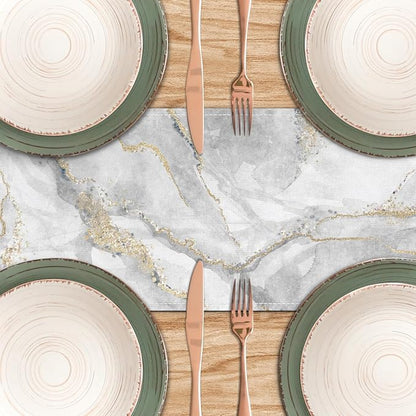Marble Table Runner 13x71 Inch Gold Grey Table Dresser Runners Modern Table - Image 5