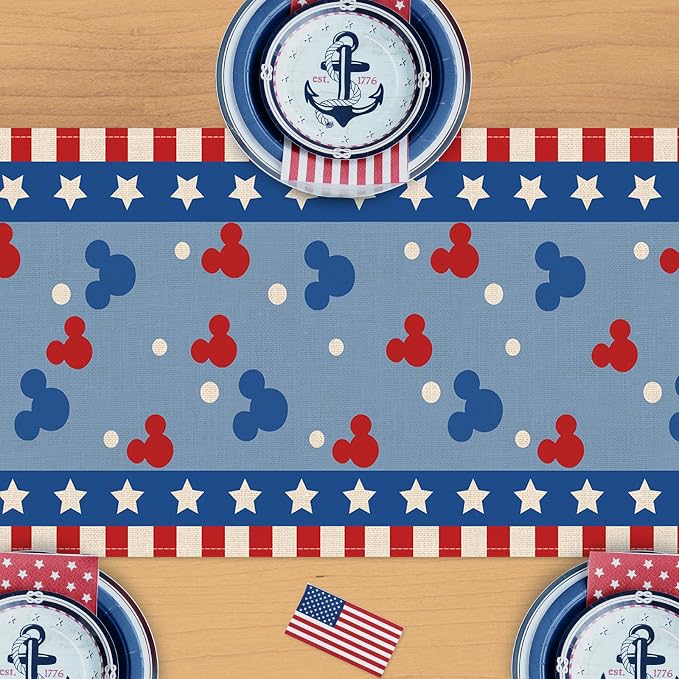 Seliem 4th of July Patriotic Table Runner, American USA Burlap Home Decoration - Image 4