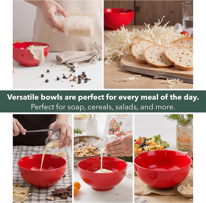 Brew To A Tea BTaT- Soup Bowls Set, 16 Ounces, Porcelain Dishes - Image 4