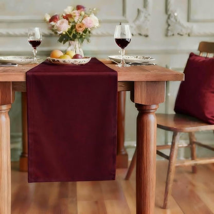 FOLINS&HOME Burgundy Waterproof Decorative Table Runner 108 Inches Long | by FOLINSHOME