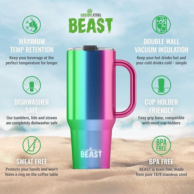 Beast 42 oz Tumbler with Handle Stainless Steel Vacuum Insulated Coffee Ice Cup - Image 7