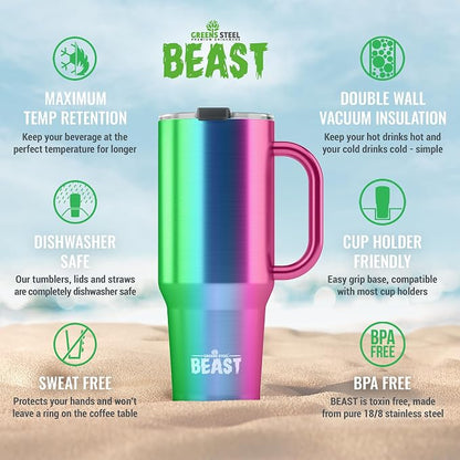 Beast 42 oz Tumbler with Handle Stainless Steel Vacuum Insulated Coffee Ice Cup - Image 7