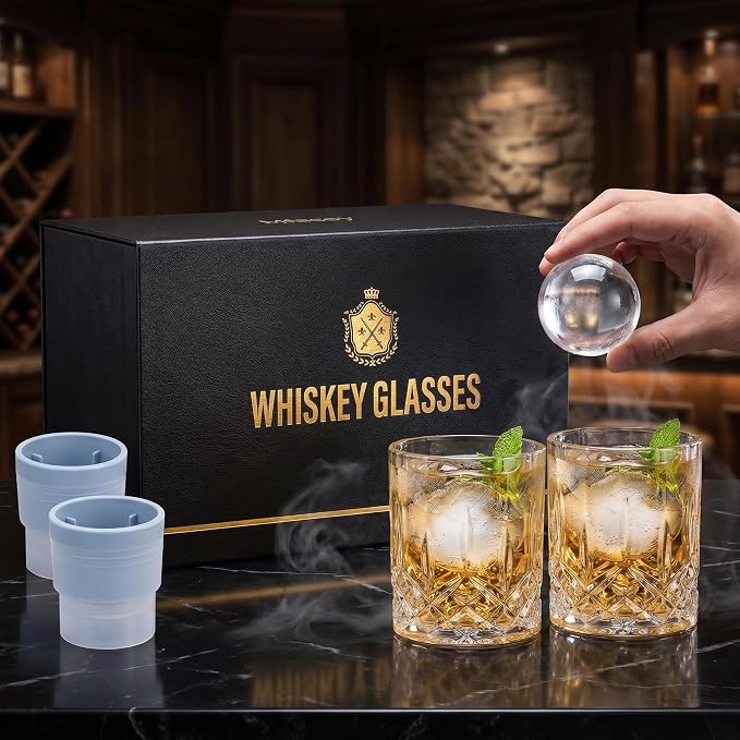 Qipecedm® Old Fashioned Whiskey Glasses, Barware - Image 2