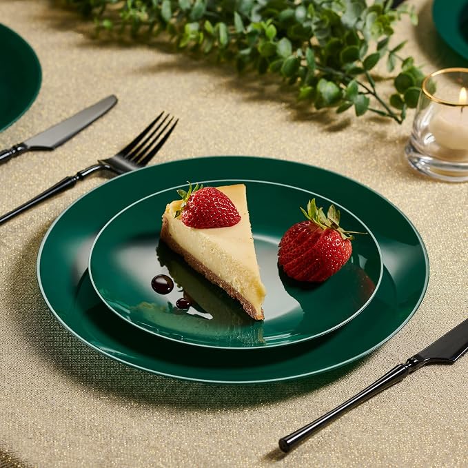 PLASTICPRO 64 Piece Combo Plates Christmass Set includes 32-7'' inch Plates & - Image 3