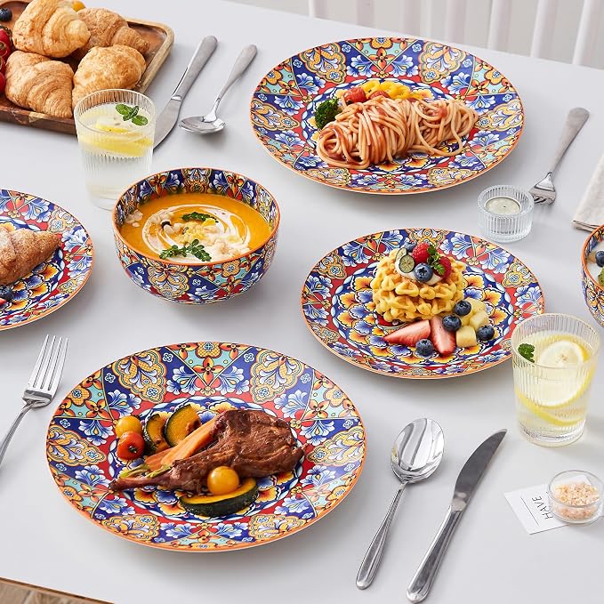 vancasso 12 Pieces Dinnerware Sets, Porcelain Dishes Set - Image 5
