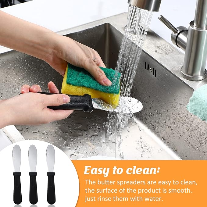12 Pcs Butter Spreader Knives Wide Blade Stainless Steel Cheese Spreader Knife - Image 5
