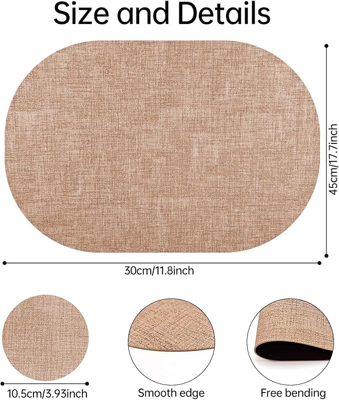 Faux Leather Placemats Set of 6 - Image 2