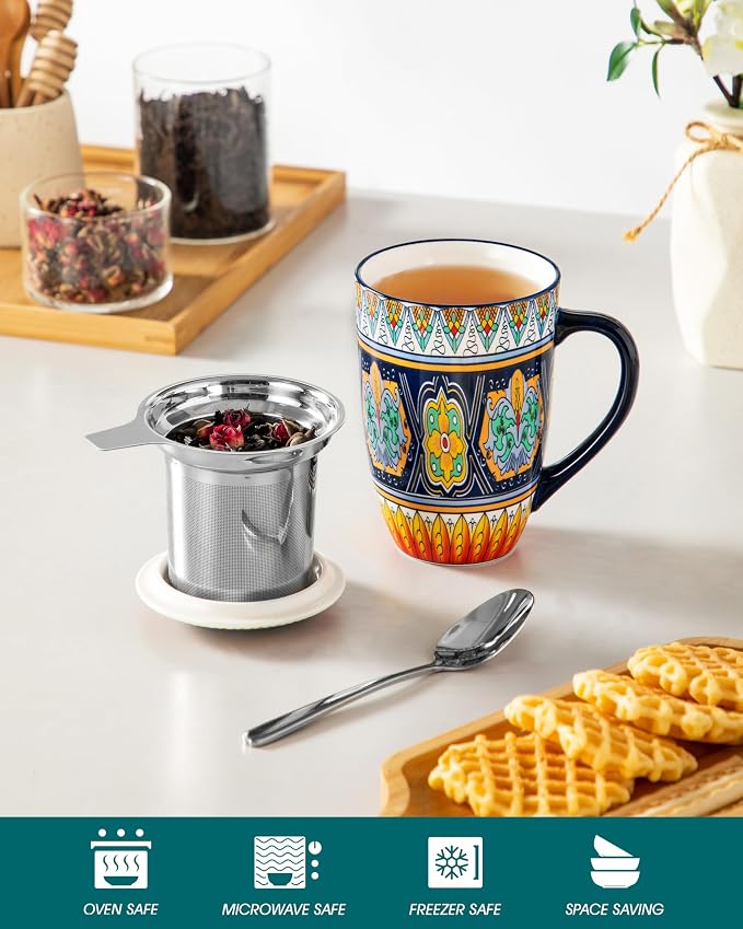 vancasso 18 Oz Tea Infuser Mug - Image 4