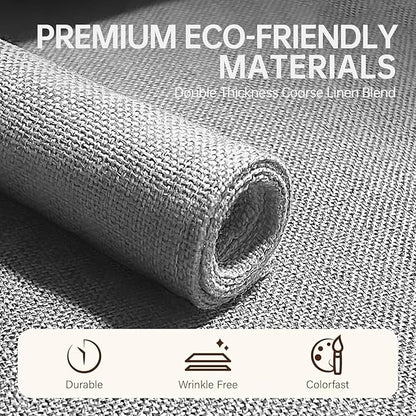 Blue Forest Placemats Set of 6, Dual-Layered Thickened Faux Linen Table Mats Heat Resistant Machine Washable Wrinkle Free Place Mats for Kitchen Dining Outdoor/Indoor (Cream Beige)