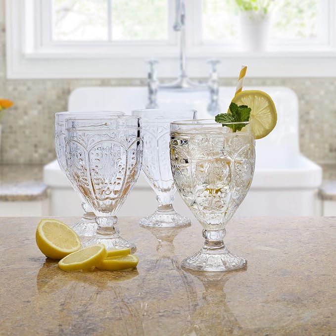 Fitz and Floyd Trestle Glassware Ornate Goblets - Image 5