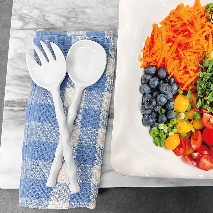 UP Wave Handle Melamine Salad Servers, Serving Utensil Set, Includes Serving - Image 8