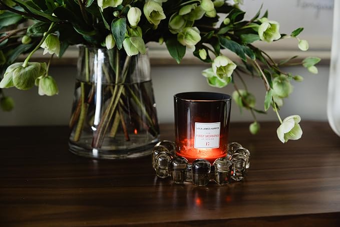 Home Collection Original Amber Glass Small Bubble Candle Dish | Votive and - Image 8