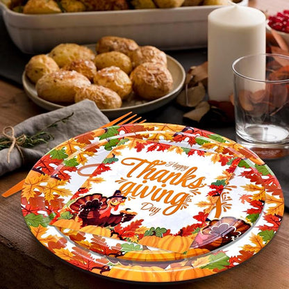 96 Pieces Happy Thanksgiving Tableware Set Party Supplies - Image 6