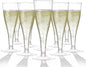 Prestee 100 Pack Clear Plastic Champagne Flutes - 4.5 oz Durable Disposable Champagne Glasses for Parties, Weddings, Toasting and Large Celebrations - Elegant Wine Glasses Stemware for Easy Cleanup