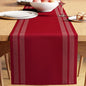 Encasa XO Table Runner, Yarn Dyed Ribbed Cotton 13"x59" | Ladder Red, 12-Ply by EncasaXO