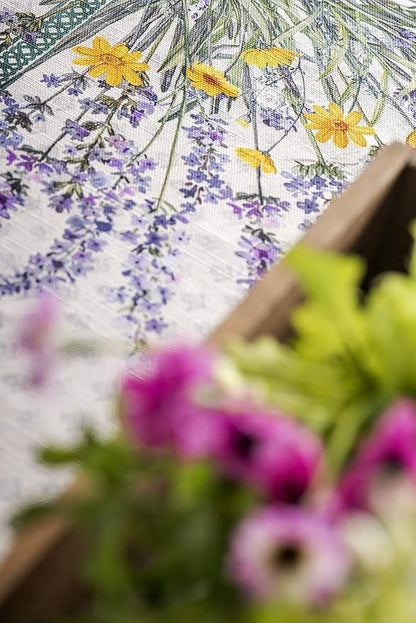 Maison d' Hermine Table Cloth Rectangle Table 100% Cotton 54 x 72 Inches Tablecloth Reusable Decorative for Dining Room Farmhouse Home Valentines Day Decorations Spring Summer - Fanny Lavender