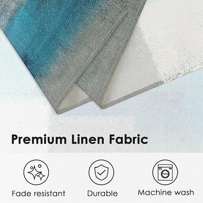 Emvency Farmhouse Placemats Set of 4, 12x18 Inch Modern Teal and Grey Abstract Art Painting Table Mats for Outdoor Home Party Kitchen Dining Decoration