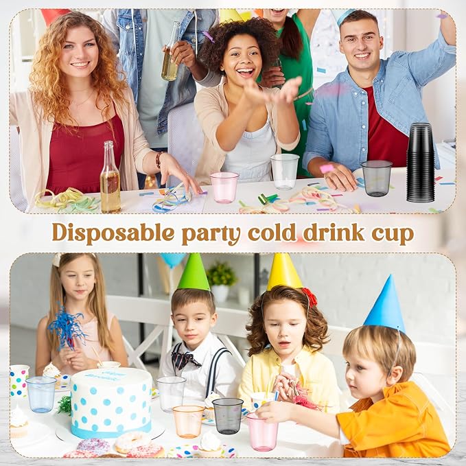 Ziliny 100 Pcs Disposable Stemless Glasses 12oz Crystal Plastic Wine Glasses - Image 6