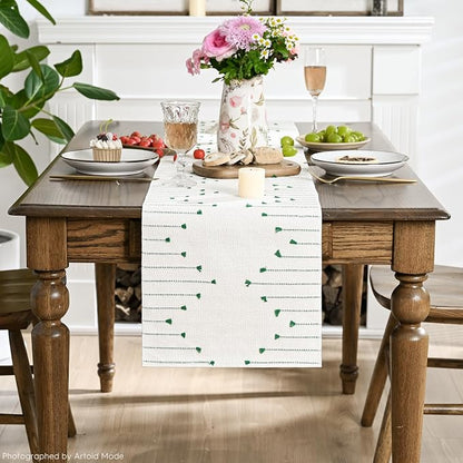 Artoid Mode Dark Green Boho Table Runner - Image 2