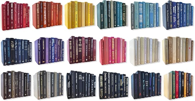 Real Books by Color® (Set of 5, Custom) Decorative Bookshelf Home Decor Shelf Styling Photo Prop