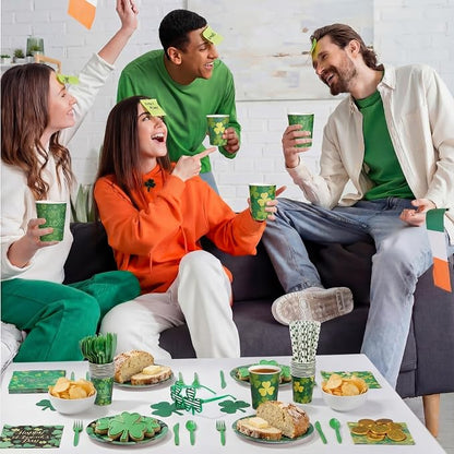 450 Pcs Happy St. Patrick's Day Tableware Set Decoration Serves 50 | Lucky - Image 4