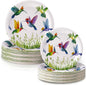 48 Pcs Hummingbird Plates Set Include 9 Inch and 7 Inch Spring Watercolor Disposable Plates Summer Decorative Dinner Birthday Party Tableware for Baby Shower Party Supplies