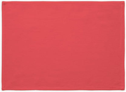 Calicot Placemats Set of 6 100% Cotton Washable Cloth Place Mats, Reusable Table Mats for Spring/Summer & Thanksgiving Christmas Decorations Kitchen Dining Party Wedding (Tomato Red, 13" x 19")