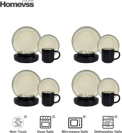HomeVss 20-Piece Dinnerware Set - Image 5