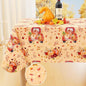 Smiry Fall Rectangle Table Cloth, Waterproof Vinyl Tablecloth with Flannel Backing, Wipeable Autumn Pumpkin Truck Plastic Tablecloths for Harvest and Thanksgiving Parties, (60"x102", Yellow)