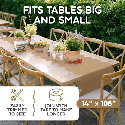 Gold Scallop Table Runner, Disposable Plastic, 5 Pack - Image 5