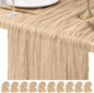 Pesonlook Cheesecloth Table Runner Beige, 10 Pack 17.7x108 inch, Long | Rustic by Pesonlook