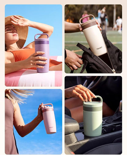 TOURIT Travel Coffee Mug 16 oz, Leakproof 2-Part Drink Lid Coffee Tumbler Cup - Image 9