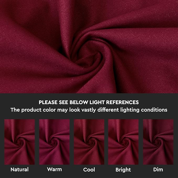 Encasa XO Table Runner, Cotton Canvas Dining Runner 13"x91" | Rich Maroon - Image 3