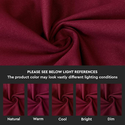 Encasa XO Table Runner, Cotton Canvas Dining Runner 13"x91" | Rich Maroon - Image 3