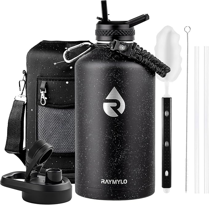 RAYMYLO One Gallon Water Bottle Insulated 128 oz, Stainless Steel | Triple by RAYMYLO