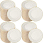 Mifoci 200 Pcs 7.5 Inch Ivory with Gold Rim Plastic Disposable Plates Bulk Salad Dessert Appetizer Cake Plates Elegant Fancy Plastic Tableware for Party Holiday, Wedding, Catering Table Decoration