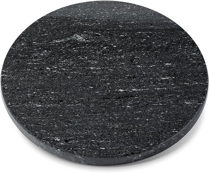 Koville 12'' Black Marble Lazy Susan Marble Turntable for Kitchen Dinning, Granite Lazy Susans Organizer for Cabinet, Serving Rotation Spinning Tabletop Organizer Swiveling, Spice Rack Storage