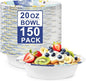 150 Packs Paper Bowls, 20 oz Disposable Bowls, Heavy Duty Paper Bowl for Hot Soup and Salad, Bulk Bowls for Party and Picnics