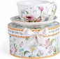 STP GOODS Bone China Tea/Coffee Cup and Saucer in Gift Box Fine Bone Tea Cup by STP-Goods