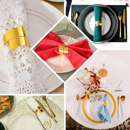 Efavormart 4 Pack | Shiny Gold Metal Scroll Wrap Cuff Band Napkin Rings - Image 5
