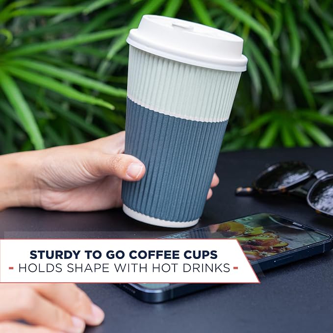 To Go Coffee Cups With Lids - 22 oz Disposable Coffee Cup With Lid. Large Togo - Image 5