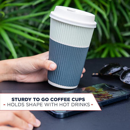 To Go Coffee Cups With Lids - 22 oz Disposable Coffee Cup With Lid. Large Togo - Image 5