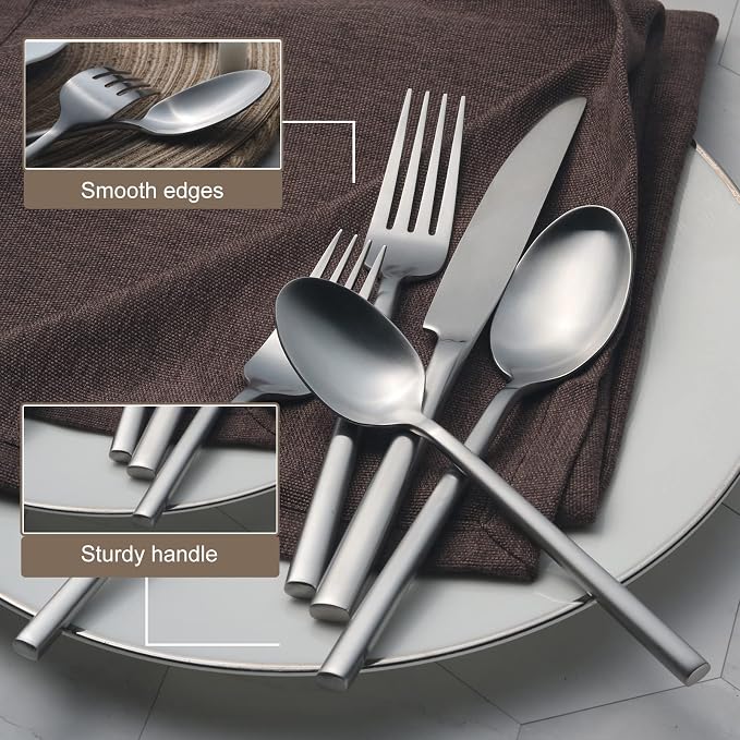 Alata Potter 20-Piece Forged Silverware Set, Service - Image 3