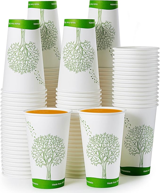 ECOLipak 210 Count 16 oz Compostable Paper Cup, Disposable Paper Coffee Cup | by ECOLipak