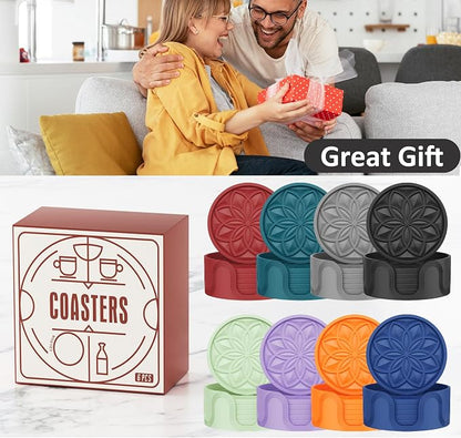 HFHOME Silicone Coasters Set for Drinks - Image 8